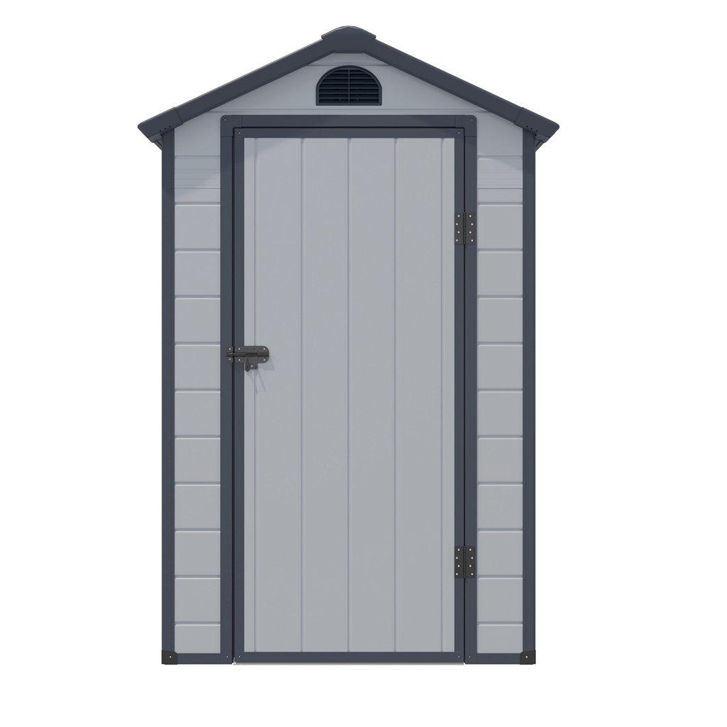 4 x 3 Single Door Apex Plastic Shed (Light Grey)